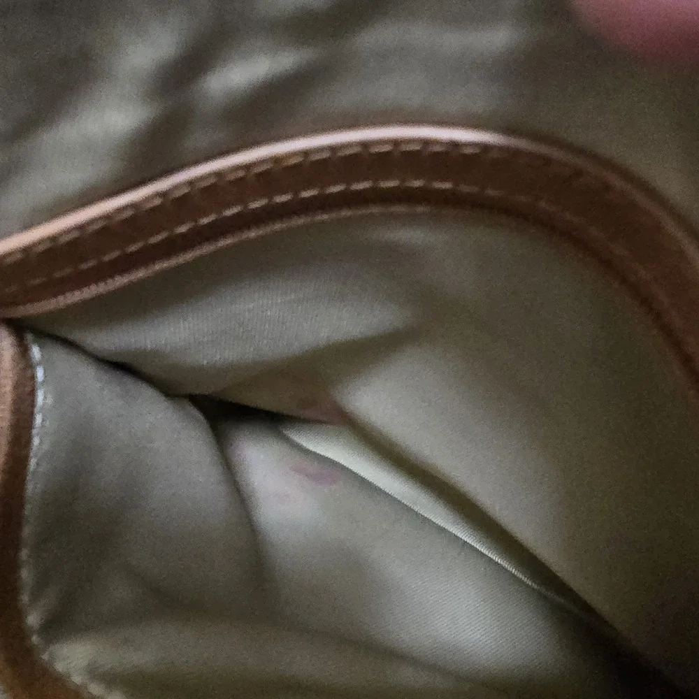 Lucky Brand Brown Leather Crossbody Bag Braided Studded Boho Triple‎ Compartment